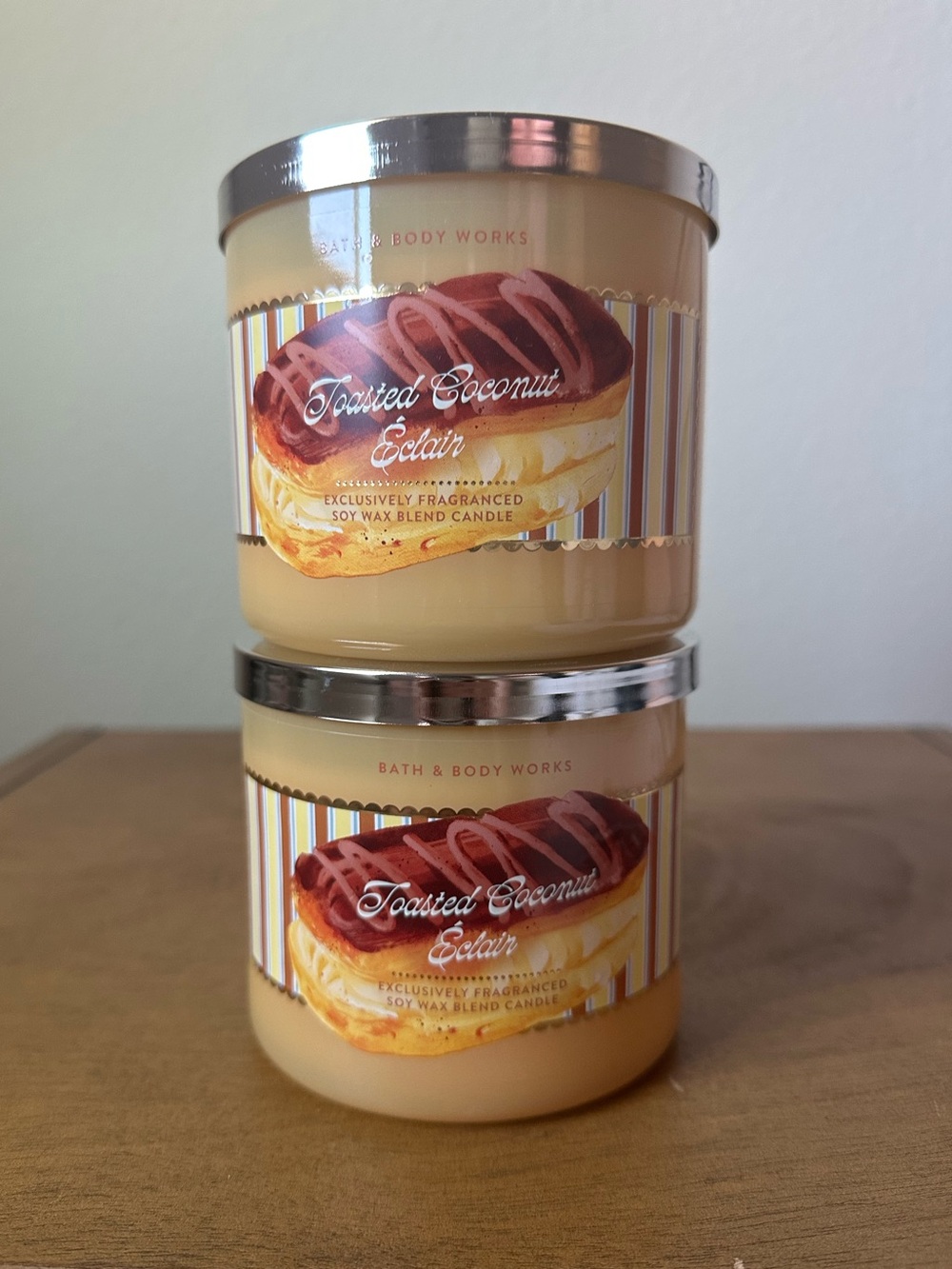 X2 Bath & Body Works Toasted Coconut Éclair 3 wick candles NEW